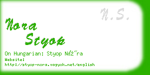 nora styop business card